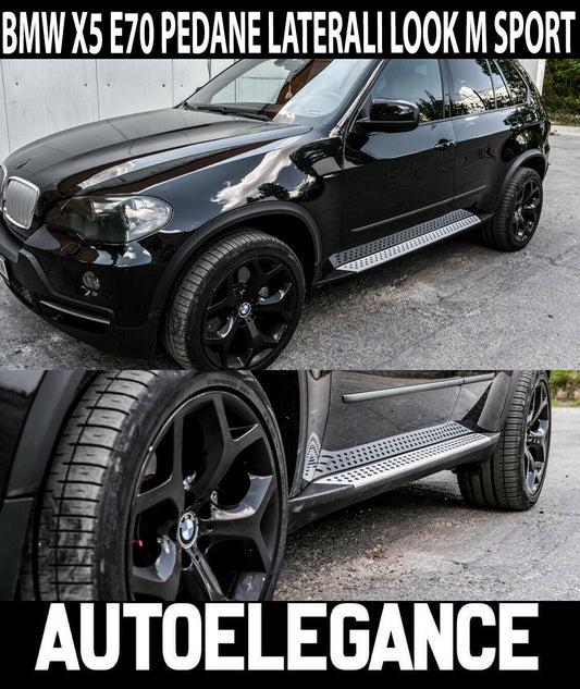 0192 PEDANE LATERALI BMW X5 E70 2006-2013 SOTTOPORTA IN ALLUMINIO AUTOELEGANCERICAMBI