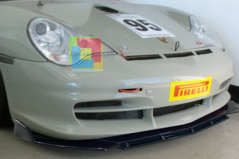 0278 PORSCHE 911 996 BOXSTER 986 SPLITTER PARAURTI ANTERIORE NERO LUCIDO LOOK RS AUTOELEGANCERICAMBI