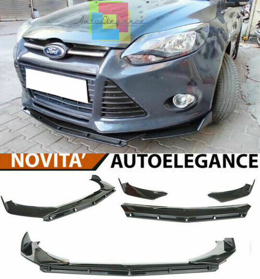 FORD FOCUS III MK3 SPLITTER PARAURTI ANTERIORE NERO LUCIDO LOOK RS