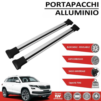 Portapacchi alluminio argento per Skoda Kodiaq