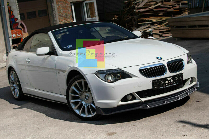 0245 BMW SERIE 6 E63 E64 SPLITTER PARAURTI ANTERIORE NERO LUCIDO LOOK RS AUTOELEGANCERICAMBI
