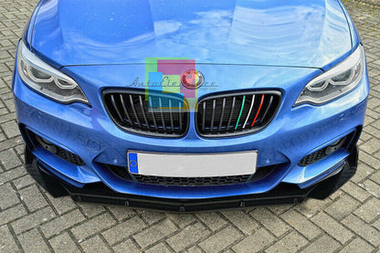 0268 BMW SERIE 2 F22 F23 SPLITTER PARAURTI ANTERIORE NERO LUCIDO LOOK RS AUTOELEGANCERICAMBI