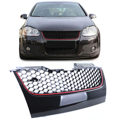 Honeycomb Sport Grille Without Emblem With Red Bar For VW Golf 5 GTI 03-09