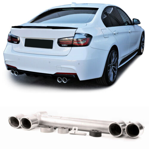 Conversione scarico sportivo 4 tubi look sportivo acciaio inox adatto per BMW F30 F31 da 11 AUTOELEGANCERICAMBI