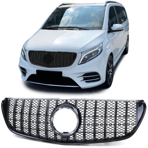 Gloss Black Sports Grille for Mercedes V-Class W447 Pre-Facelift 14-19 