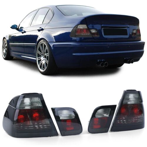 Crystal Black Smoke Clear Glass Rear Lights Fit For BMW E46 Sedan 98-01