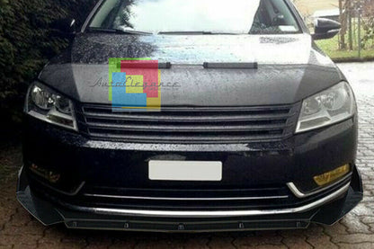 0279 VW PASSAT B7 SPLITTER PARAURTI ANTERIORE NERO LUCIDO LOOK RS AUTOELEGANCERICAMBI