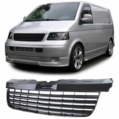 Radiator grille without emblem glossy black suitable for VW Bus T5 03-09 Transporter