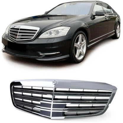 Chrome Sport Radiator Grille for Mercedes S-Class W221 without Distronic 09-13 