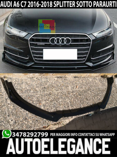 AUDI A6 4G C7 2015-2018 SPOILER SOTTO PARAURTI ANTERIORE LOOK RS6 SPLITTER NERO AUTOELEGANCERICAMBI