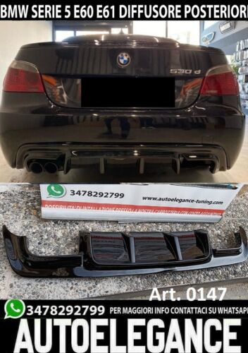 DIFFUSORE M5 TUNING LOOK BMW SERIE 5 E60 E61 03-07 NERO LUCIDO