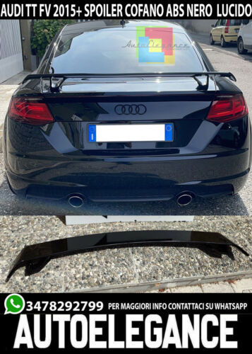 AUDI TT FV MK3 8S SPOILER POSTERIORE SUL COFANO LOOK TTS TTRS NERO LUCIDO AUTOELEGANCERICAMBI