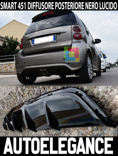 SMART FORTWO 451 2012-2015 REAR DIFFUSER SPOILER GLOSS BLACK .-.