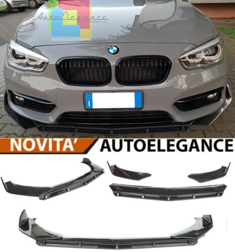 BMW SERIE 1 F20 F21 LCI SPLITTER PARAURTI ANTERIORE NERO LUCIDO LOOK RS - 3P - AUTOELEGANCERICAMBI