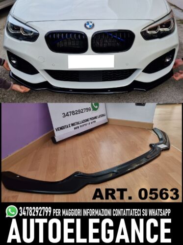 BUMPER SPLITTER FOR BMW 1 SERIES F20 F21 2015-2019 M SPORT GLOSS BLACK 
