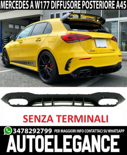 DIFFUSORE POSTERIORE ADATTO PER MERCEDES A W177 AMG SOTTO PARAURTI LOOK A45S