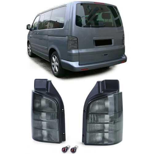 Coppia fanali posteriori in vetro trasparente nero fumé per VW Bus T5 03-09 con portellone AUTOELEGANCERICAMBI