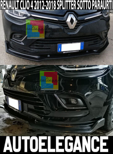 RENAULT CLIO 4 12-18 ABS FRONT BUMPER BLADE SPLITTER RS LOOK BLACK