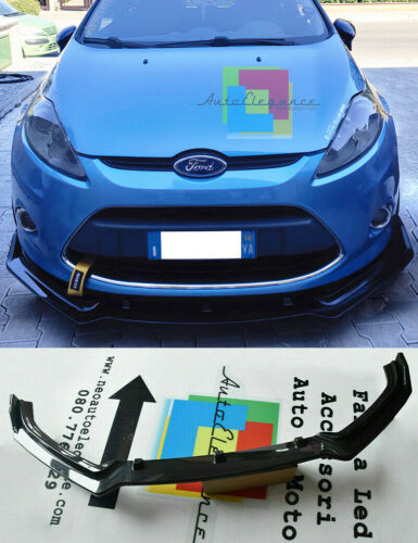SPLITTER SPOILER UNDER FRONT BUMPER FORD FIESTA MK7 2008-2012 BLACK ABS .-