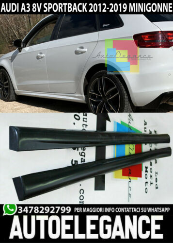 MINIGONNE LATERALI AUDI A3 8V SPORTBACK 2012-2018 SPOILER SOTTO PORTA ABS -