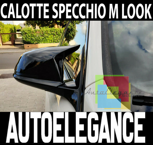 0062 SPECCHI NERO LUCIDO BMW SERIE 1 F20 F21 CALOTTE SPECCHIETTI ADESIVE ABS 3M AUTOELEGANCERICAMBI