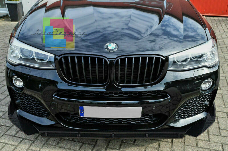 0263 BMW X4 F26 SPLITTER PARAURTI ANTERIORE NERO LUCIDO LOOK RS AUTOELEGANCERICAMBI