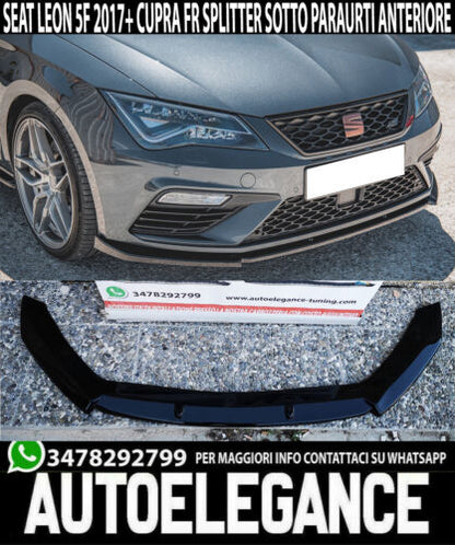 SPOILER UNDER FRONT BUMPER BLADE SEAT LEON 5F 2017+ CUPRA FR BLACK SPLITTER 