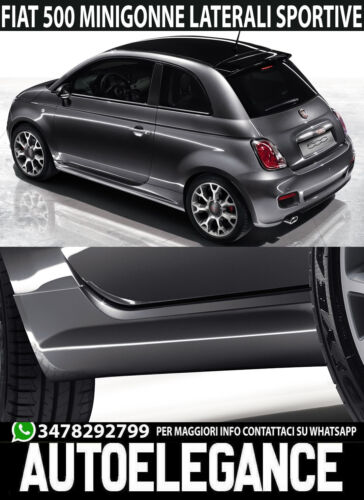 MINIGONNE LATERALI SOTTO PORTA SPORTIVI PER FIAT 500 LOOK TUNING VRT