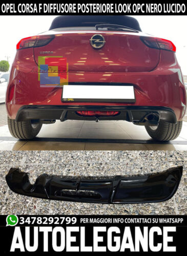 OPEL CORSA F 2019+ REAR SPOILER DIFFUSER SPORT ABS UNDER BUMPER .- 