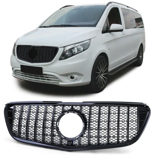 Gloss black sports radiator grille suitable for Mercedes Vito W447 14-19 