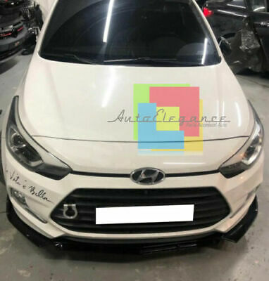 0234 HYUNDAI I20 2015+ SPLITTER PARAURTI ANTERIORE NERO LUCIDO LOOK RS AUTOELEGANCERICAMBI