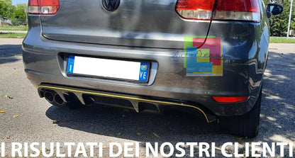 VW GOLF 6 VI 2008-2012 DIFFUSORE SOTTO PARAURTI POSTERIORE ABS TUNING NERO LUCIDO