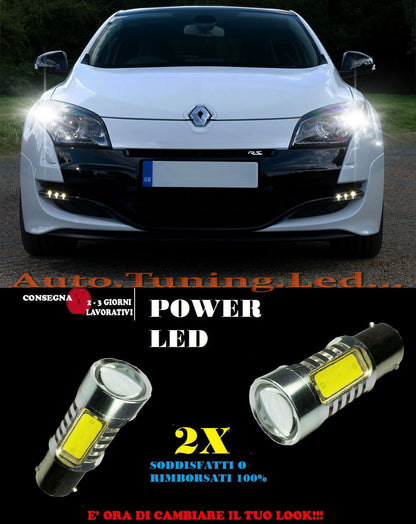 RENAULT MEGANE 3 PAIR OF LED DAYTIME LIGHTS 6000K P21W BA15 NO ERROR