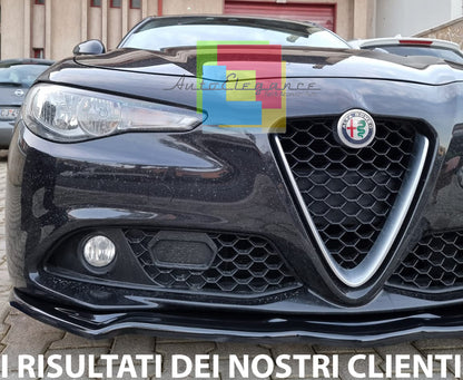 SPLITTER FOR ALFA ROMEO GIULIA BLADE UNDER FRONT BUMPER GLOSSY BLACK 0078