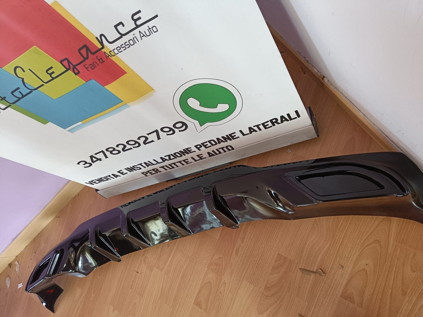 OPEL ASTRA K REAR DIFFUSER GLOSSY BLACK UNDER BUMPER ABS 0312