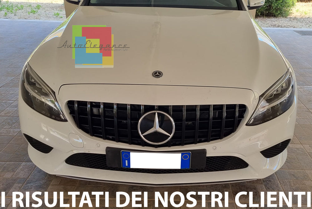 MERCEDES C W205 C205 2019+ FACELIFT GRIGLIA ANTERIORE LOOK AMG PROFILI NERI