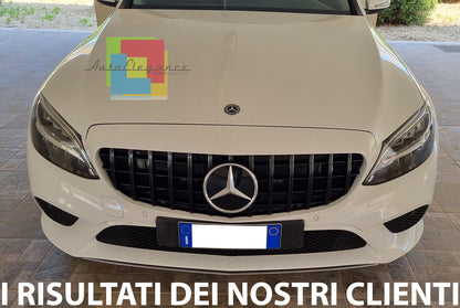 MERCEDES C W205 C205 2019+ FACELIFT GRIGLIA ANTERIORE LOOK AMG PROFILI NERI