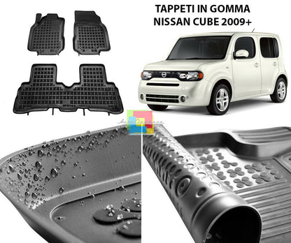 NISSAN CUBE 2009 IN POI TAPPETINI AUTO IN GOMMA - TAPPETI TOP QUALITA -1-