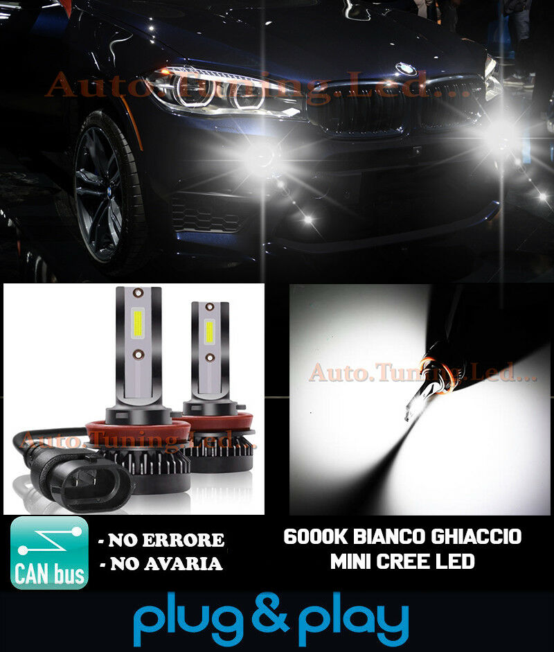 LAMPADE FENDINEBBIA A LED CREE BMW X5 F15 F85 CAMBUS BIANCO GHIACCIO 8000LM