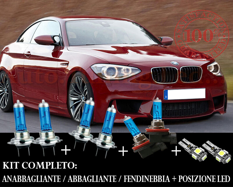BMW SERIE 1 F20 F21 SET COMPLETO LAMPADE BLU XENON + POSIZIONE A LED AUTOELEGANCERICAMBI