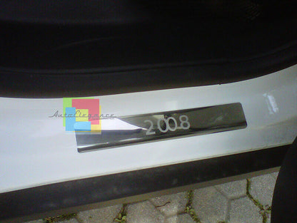 PEUGEOT 2008 2013+ CHROME ADHESIVE DOOR SILL SPORTS LOOK 4 PIECES
