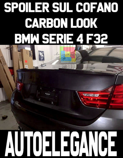 BMW SERIE 4 F32 COUPE 2013+ SPOILER POSTERIORE SUL COFANO ABS LOOK M4 CARBON AUTOELEGANCERICAMBI