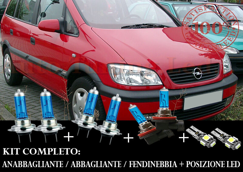 OPEL ZAFIRA A 1999-2005 SET COMPLETO LAMPADE BLU XENON + POSIZIONE A LED