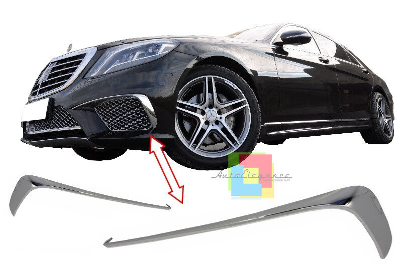 MODANATURE CROMATE PARAURTI ANTERIORE MERCEDES S W222 2013+ LOOK AMG C65