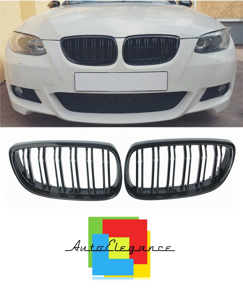 3 SERIES E92 E93 MUSTACHE GRILLE GLOSS BLACK LOOK M DOUBLE KIDNEY NEWS