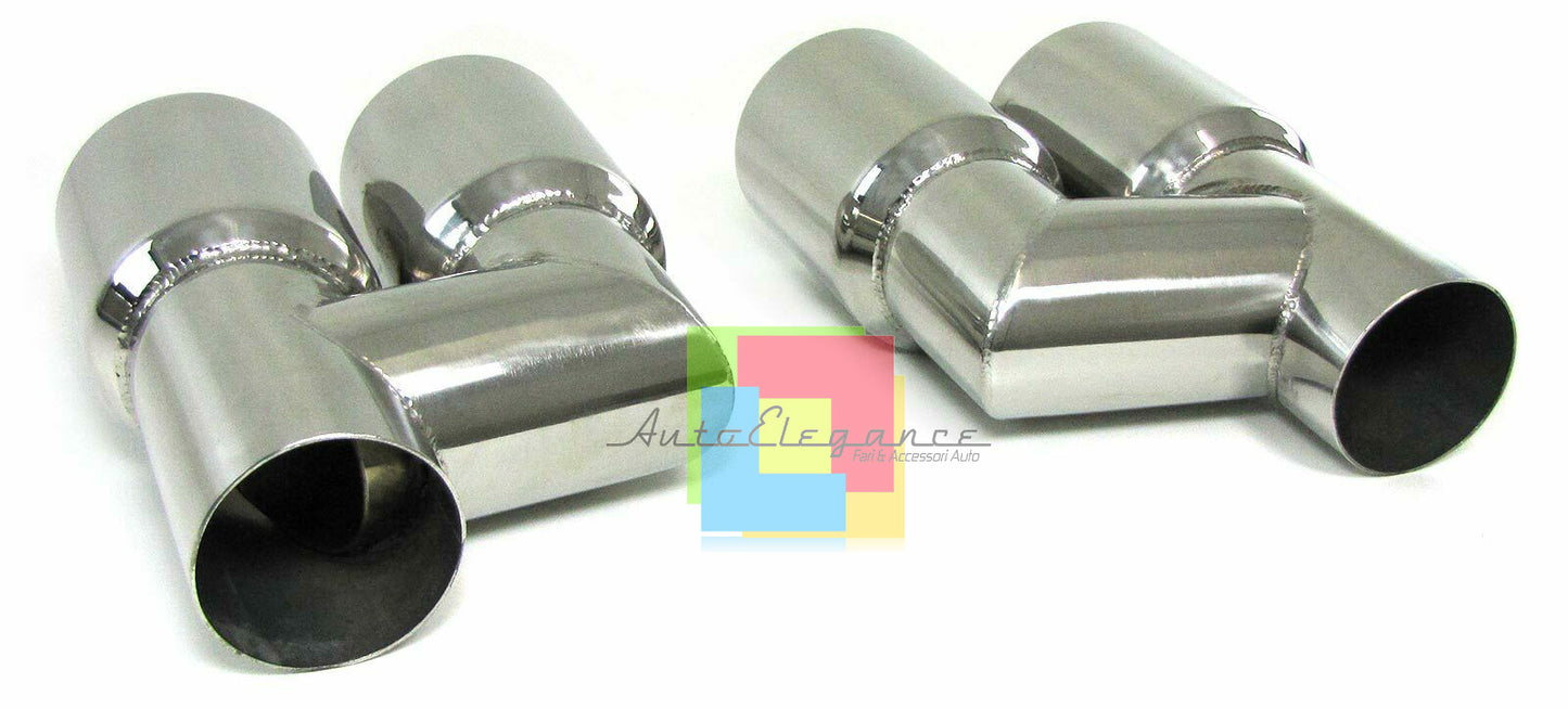 AUDI A4 B8 8K 2007-2015 COPPIA TERMINALI DOPPIO SCARICO ACCIAIO INOX AUTOELEGANCERICAMBI