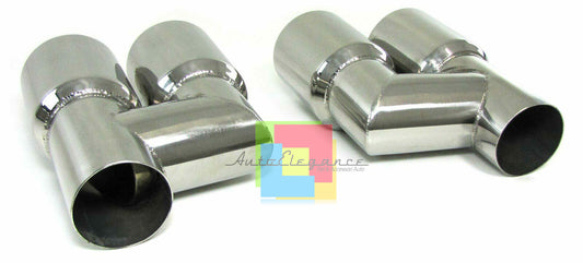 AUDI A4 B8 8K 2007-2015 COPPIA TERMINALI DOPPIO SCARICO ACCIAIO INOX AUTOELEGANCERICAMBI