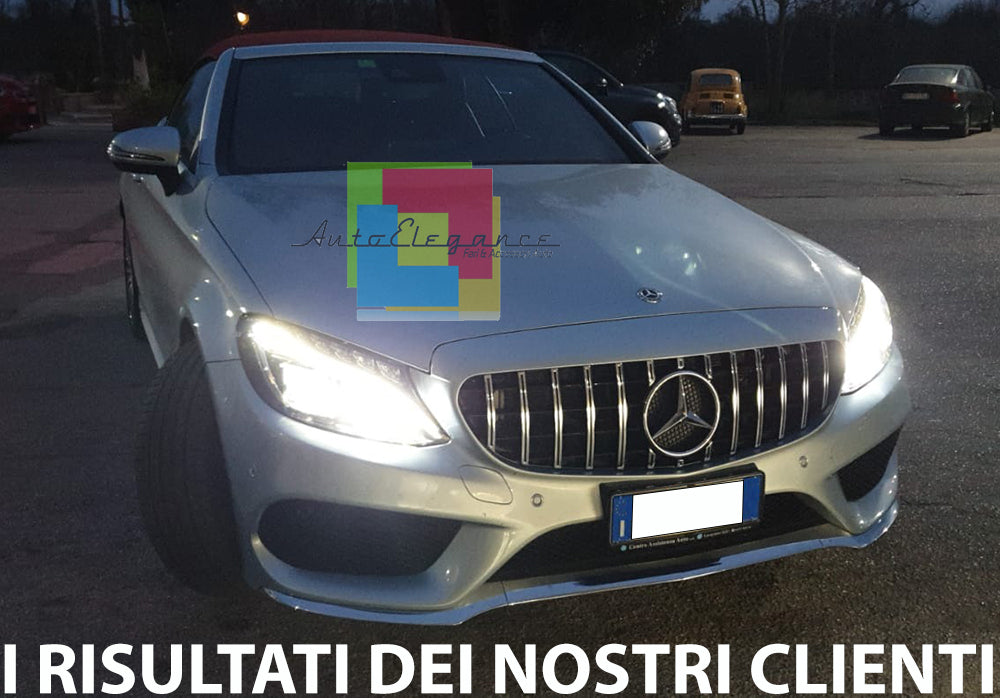 GRIGLIA ANTERIORE MERCEDES CLASSE C C205 A205 2015-2018 CALANDRA PROFILI SATINATI