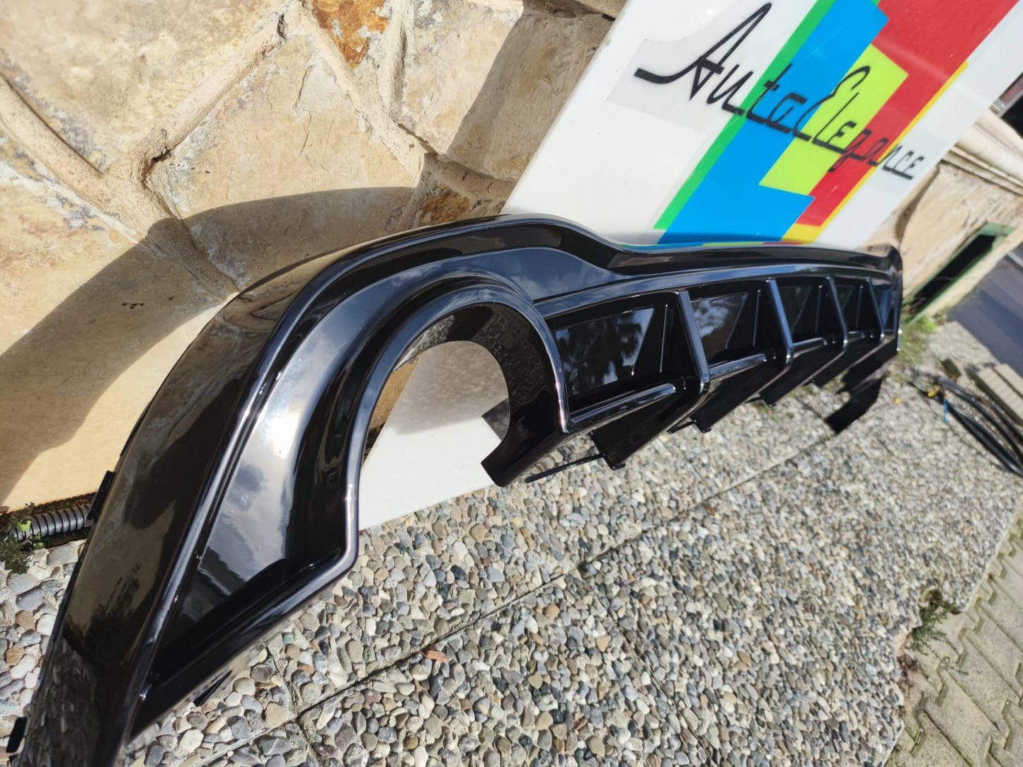 REAR DIFFUSER FOR VW GOLF 8 2019+ UNDER BUMPER TIP GTI BLACK