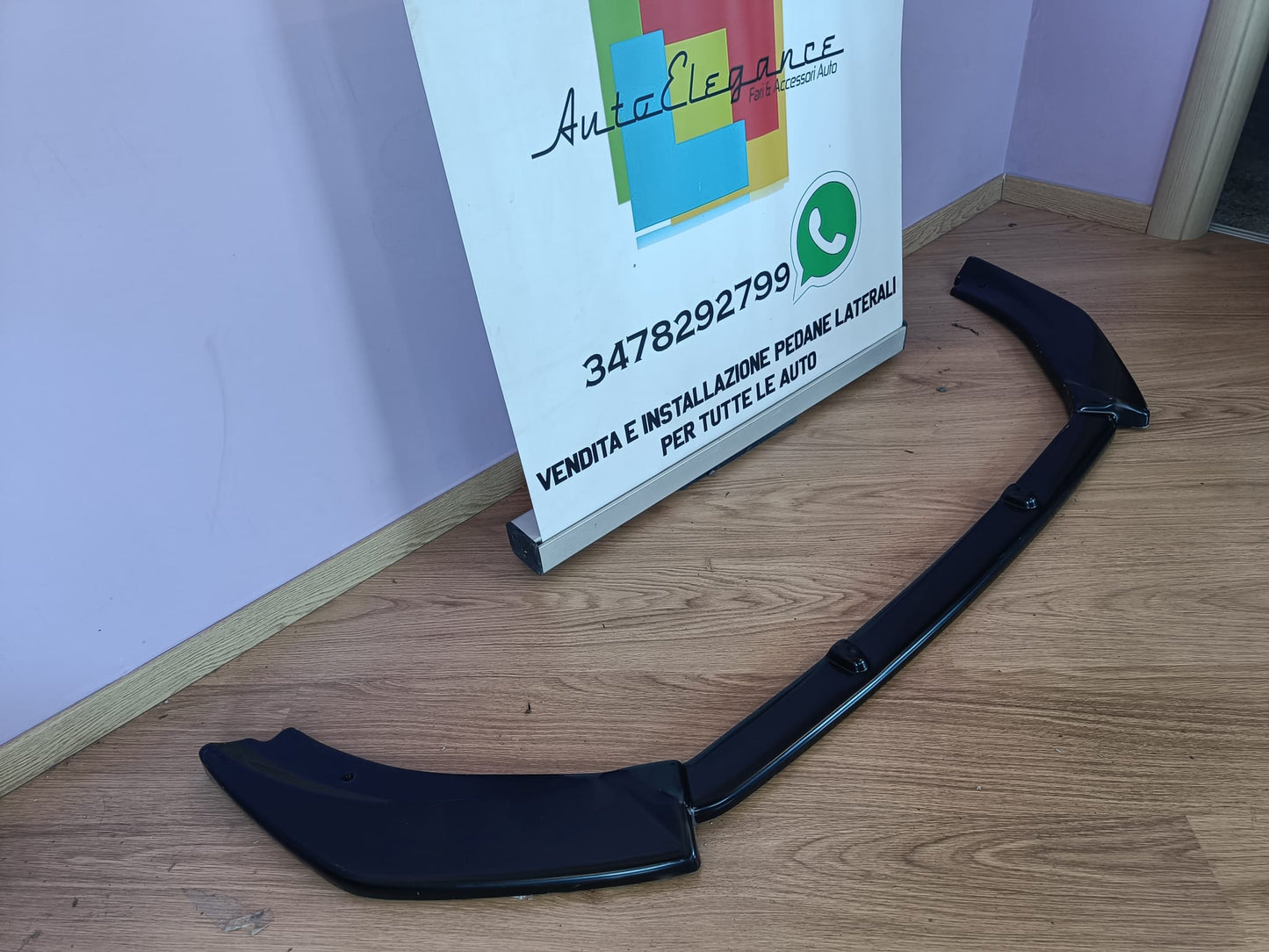 UNDER FRONT BUMPER FORD FIESTA MK8 ST 2017+ ABS GLOSS BLACK SPLITTER 0206